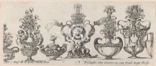 Fantastic Vases, probably 1646. Creator: Stefano della Bella.