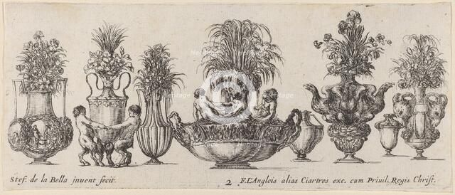 Fantastic Vases, probably 1646. Creator: Stefano della Bella.
