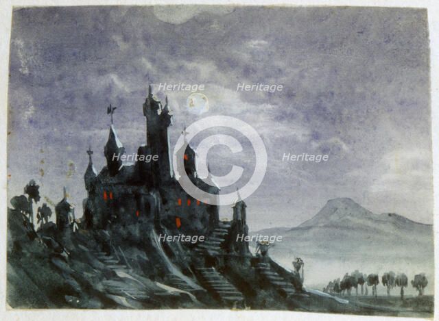 'Fantasy Castle in Moonlight I', 1820-1876. Artist: George Sand