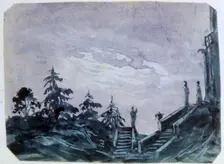 Fantasy Castle in Moonlight II 1820-1876. Artist: George Sand