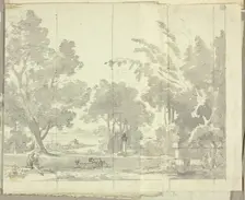 Fantasy Landscape with Ruins and Figures, n.d. Creator: Pierre Antoine Mongin