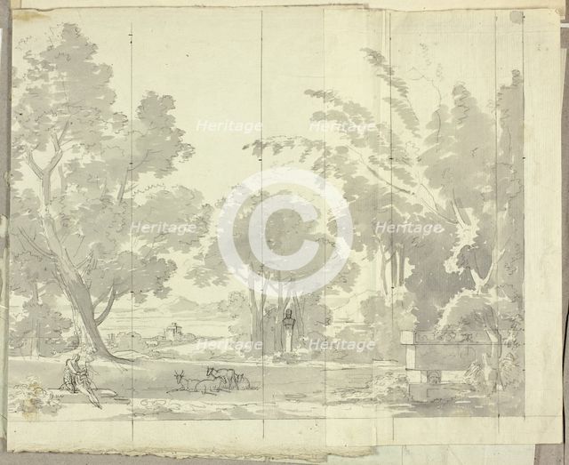 Fantasy Landscape with Ruins and Figures, n.d. Creator: Pierre Antoine Mongin.