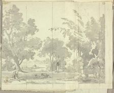 Fantasy Landscape with Ruins and Figures, n.d. Creator: Pierre Antoine Mongin