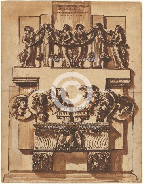 Fantasy of a Magnificent Wall Monument, 1764/1766. Creator: Giovanni Battista Piranesi.