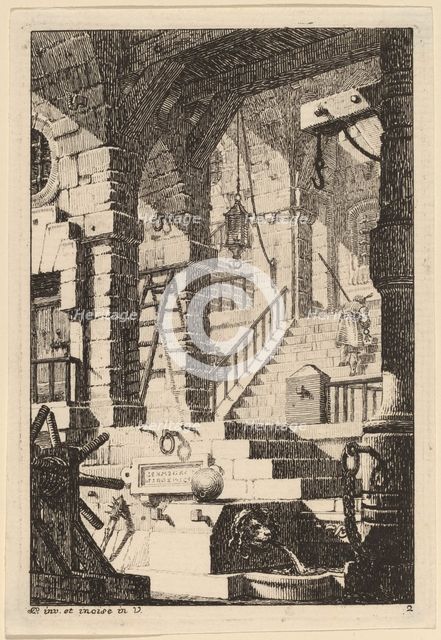Fantasy of an Antique Prison, 1770/1780. Creator: Karl Schutz.