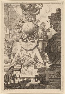 Fantasy of an Antique Trophy to Augustus, 1770/1780. Creator: Karl Schutz