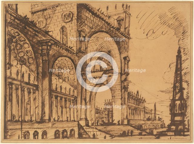 Fantasy on a Magnificent Triumphal Arch, 1765. Creator: Giovanni Battista Piranesi.