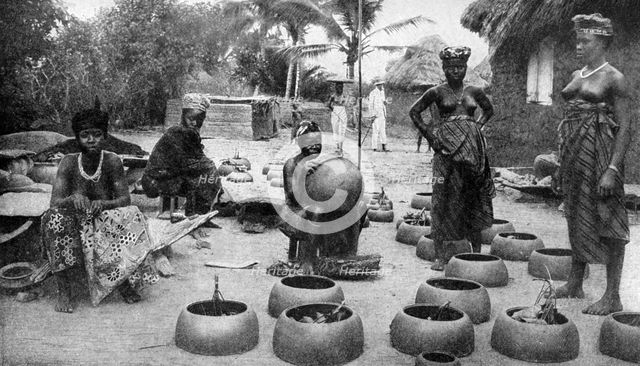 Fanti women making earthenware, Elmina, Ghana, 1922.Artist: PA McCann