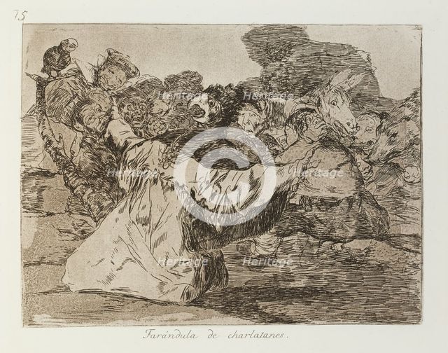 Farándula de charlatanes.; Los Desastres de la Guerra, Madrid 1863. Creator: Francisco Goya.