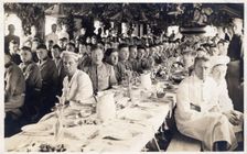 Farewell dinner for Company B, 112th Engineers, Fort Sheridan, Illinois, USA, 29th September, 1917