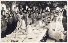 Farewell dinner for Company B, 112th Engineers, Fort Sheridan, Illinois, USA, 29th September, 1917