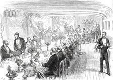 Farewell Dinner given to the Prince of Wales by the officers of the Serapis...1876. Creator: L.B.