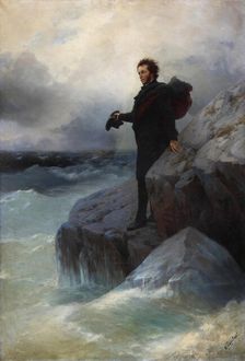 Farewell, free element, o Sea! Alexander Pushkin on the Black Sea, 1877. Creator: Aivazovsky, Ivan Konstantinovich (1817-1900)