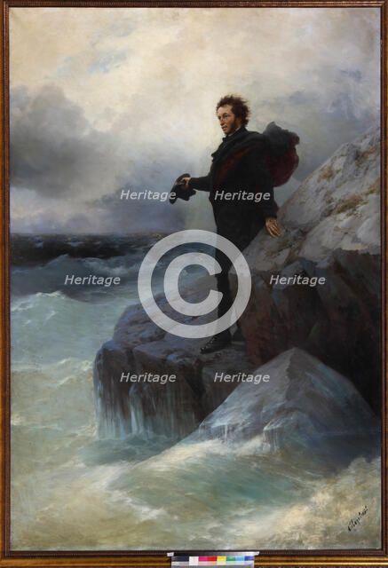 Farewell, free element, o Sea! Alexander Pushkin on the Black Sea, 1877. Creator: Aivazovsky, Ivan Konstantinovich (1817-1900).