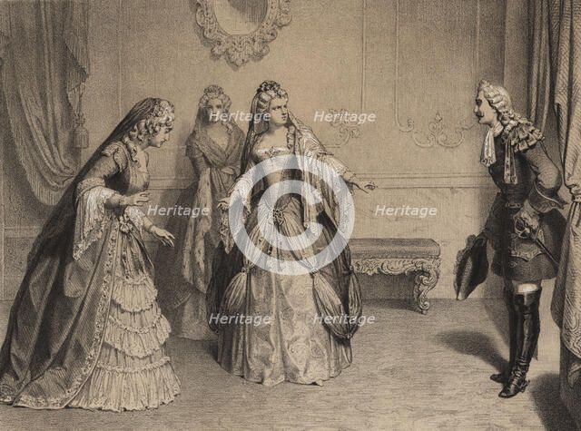 Farewell of the Princess of Ursins in Jadraque on December 23, 1714. Queen Elizabeth Farnese, new…