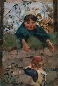 Farewell, study for The Obstacle, 1883. Creator: Maria Wiik