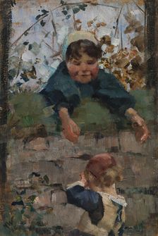 Farewell, study for The Obstacle, 1883. Creator: Maria Wiik