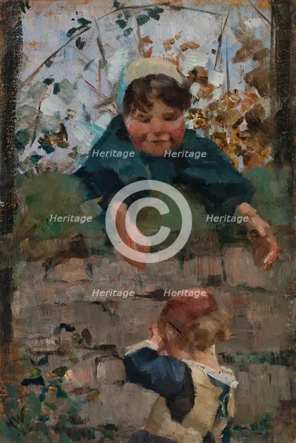 Farewell, study for The Obstacle, 1883. Creator: Maria Wiik.