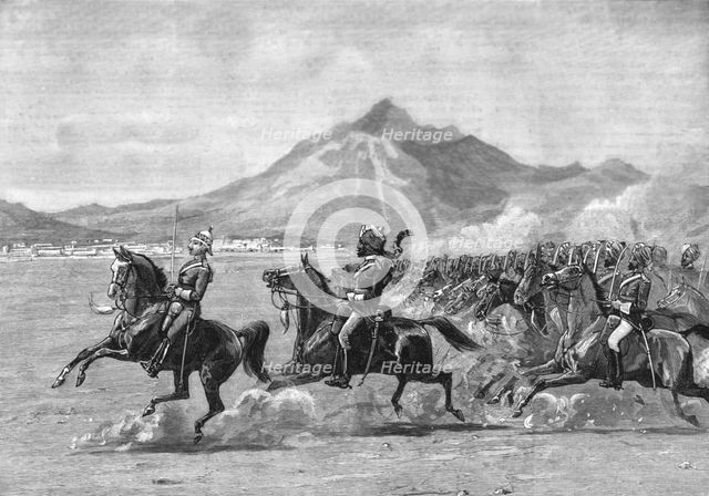 ''Farewell Review before H.R.H. the Duke of Connaught at Quetta; The 5th Bombay Native...', 1890. Creator: Unknown.