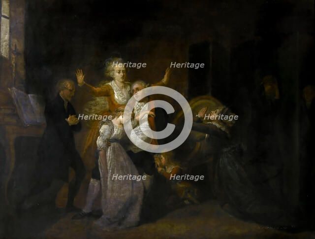 Farewell to Louis XVI by his Family in the Temple, 20th January 1793. Artist: Benazech, Charles (1767-1794)