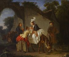 Farewell To The Wet Nurse, 1776-77. Creator: Etienne Aubry