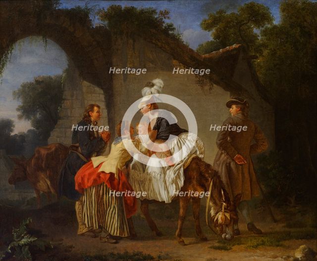 Farewell To The Wet Nurse, 1776-77. Creator: Etienne Aubry.