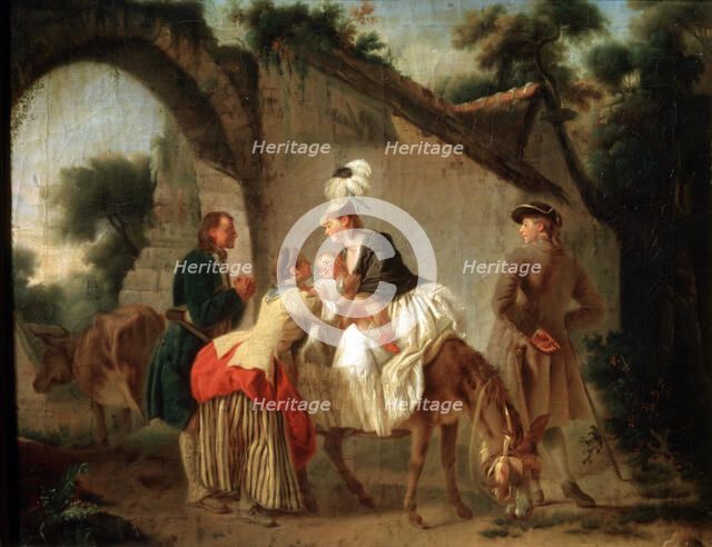 'Farewell to the Wet Nurse', 1777.  Artist: Etienne Aubry