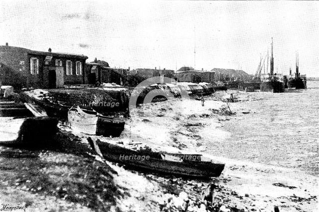 Farewell until Spring:...last steamers leaving Niuchuang as the ice [comes] down in big floes, 1895. Creator: Unknown.