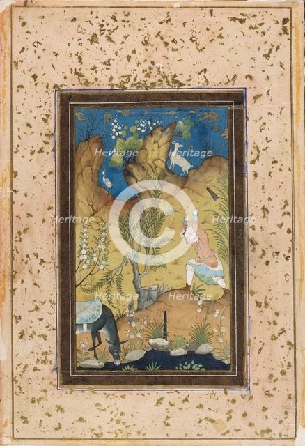 Farhad makes a staircase to the palace of Shirin, 1600-1699. Creator: Unknown.