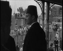 Farouk I, His Majesty The King of Egypt Waving to Crowds, 1936. Creator: British Pathe Ltd