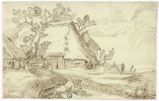 Farm Under Thatched Roofs, n.d. Creator: Unknown