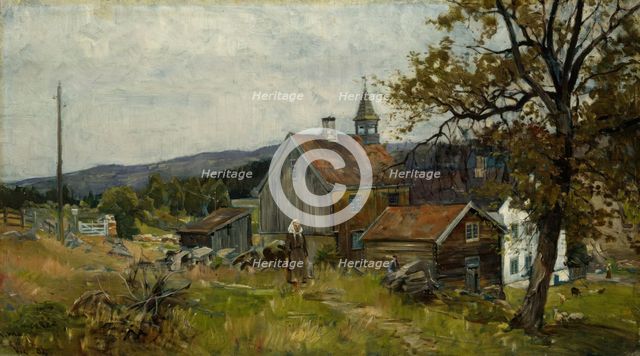 Farm, Vik at Stange, 1884. Creator: Gerhard Munthe.