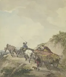 Farm wagon in a mountainous landscape, 1790. Creator: Wilhelm von Kobell