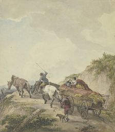 Farm wagon in a mountainous landscape, 1790. Creator: Wilhelm von Kobell