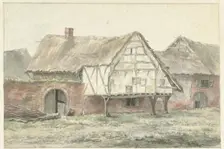 Farm with a wall, 1755-1818. Creator: Egbert van Drielst