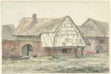 Farm with a wall, 1755-1818. Creator: Egbert van Drielst