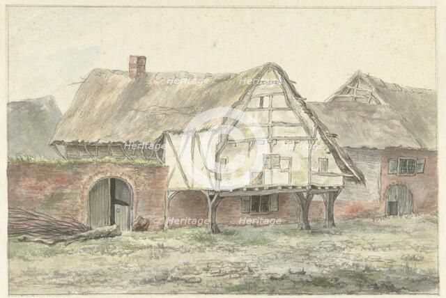 Farm with a wall, 1755-1818. Creator: Egbert van Drielst.