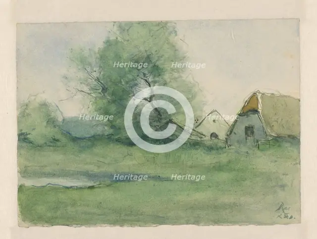 Farm with trees, 1921. Creator: Pieter H.J.J. Ras.