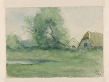 Farm with trees, 1921. Creator: Pieter H.J.J. Ras