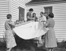 Farm women, members of the "Helping Hand" club..., near West Carlton, Yamhill County, Oregon, 1939. Creator: Dorothea Lange