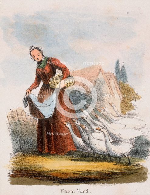 'Farm Yard', c1845. Creator: Benjamin Waterhouse Hawkins.