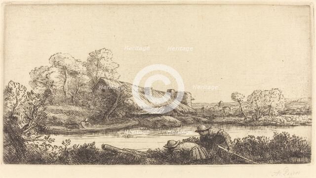 Farm along the River seen by Evening Light (La ferme sur la riviere: Effet du soir). Creator: Alphonse Legros.