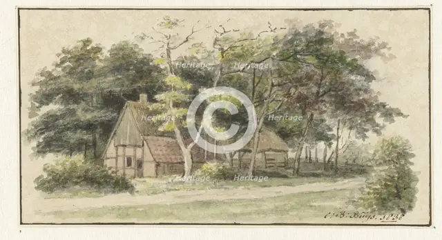 Farm among trees, 1838. Creator: Cornelis Bernardus Buijs.
