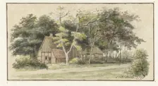 Farm among trees, 1838. Creator: Cornelis Bernardus Buijs