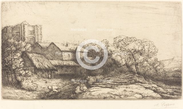Farm at the Monastery (La ferme de l'abbaye). Creator: Alphonse Legros.