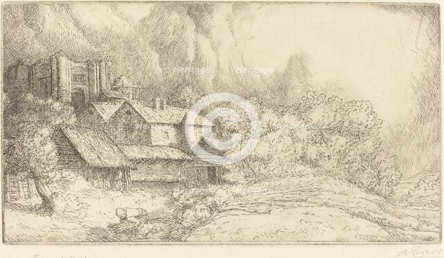 Farm at the Monastery (La ferme de l'abbaye). Creator: Alphonse Legros.