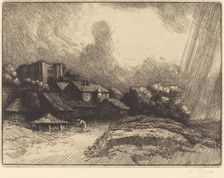 Farm at the Monastery (La ferme de l'abbaye). Creator: Alphonse Legros