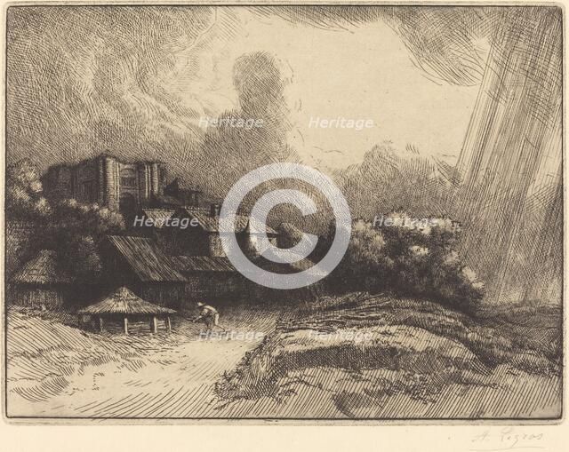 Farm at the Monastery (La ferme de l'abbaye). Creator: Alphonse Legros.