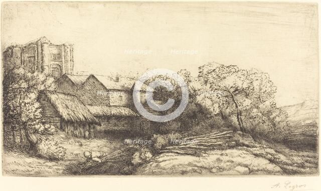 Farm at the Monastery (La ferme de l'abbaye). Creator: Alphonse Legros.