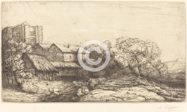 Farm at the Monastery (La ferme de l'abbaye). Creator: Alphonse Legros.